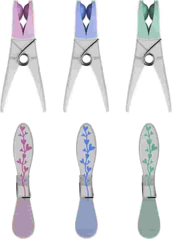 Prendedor de roupa Leaf Emborrachado, 10 Peças, Multicor, Flash Limp