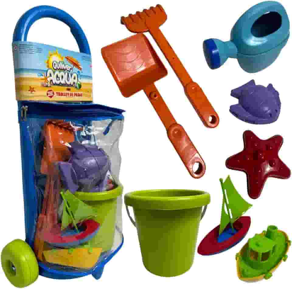 Carrinho Trolley de Praia Kit Com Baldinho Pá E Acessórios Brinquedo Infantil - Gulliver 5054