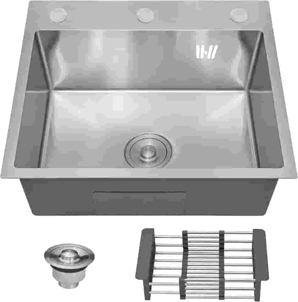 HOLTTER Kit Cuba Cozinha Gourmet Aço Inox 304 Resistente Corrosão Acompanha Cesto Escorredor Elegante Chique Fácil Limpeza Antirruído Embutir Sobrepor Cozinha Ilha Espaço Gourmet (Preta)