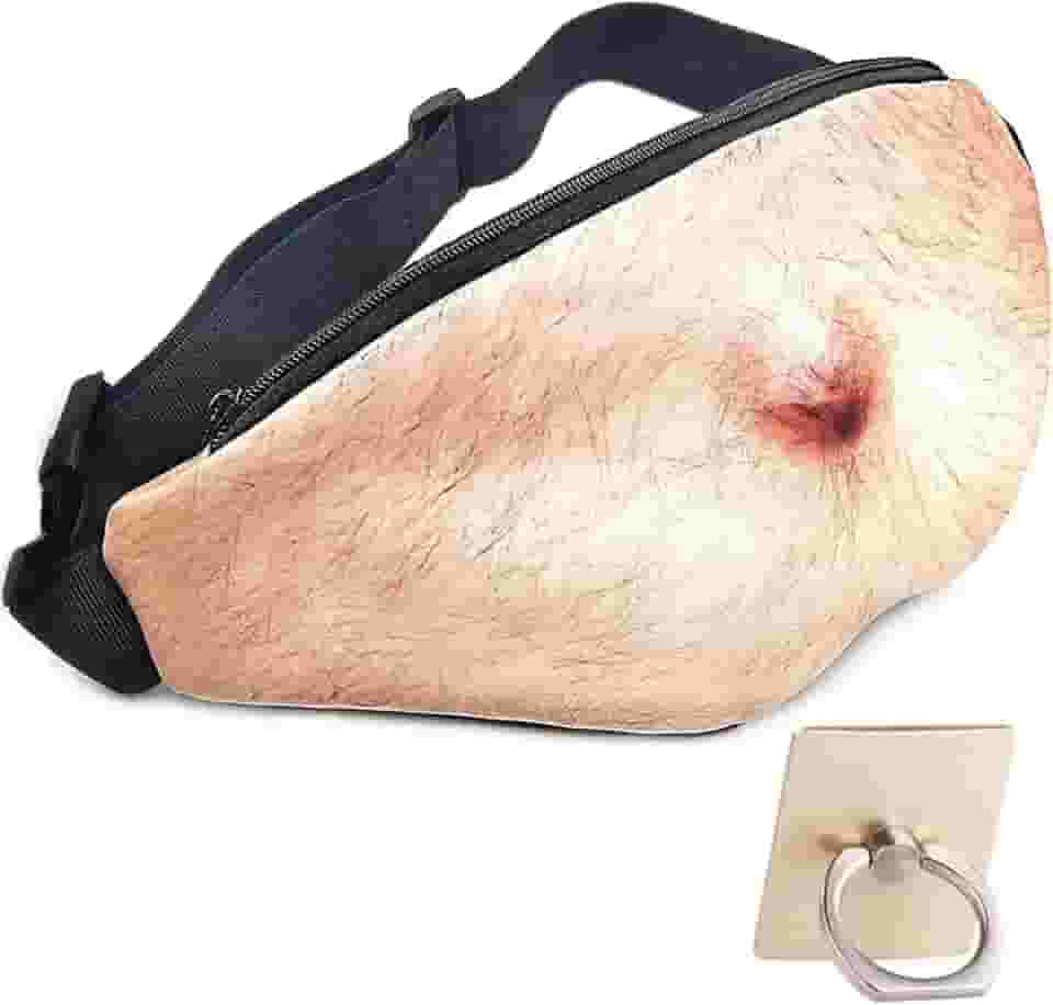 Pochete para pai Presentes-3D Men Beer Belly Poche, White Elephant Gifts Troca Impermeável Pochete Unissex Engraçado Presentes para Dia dos Pais, Natal