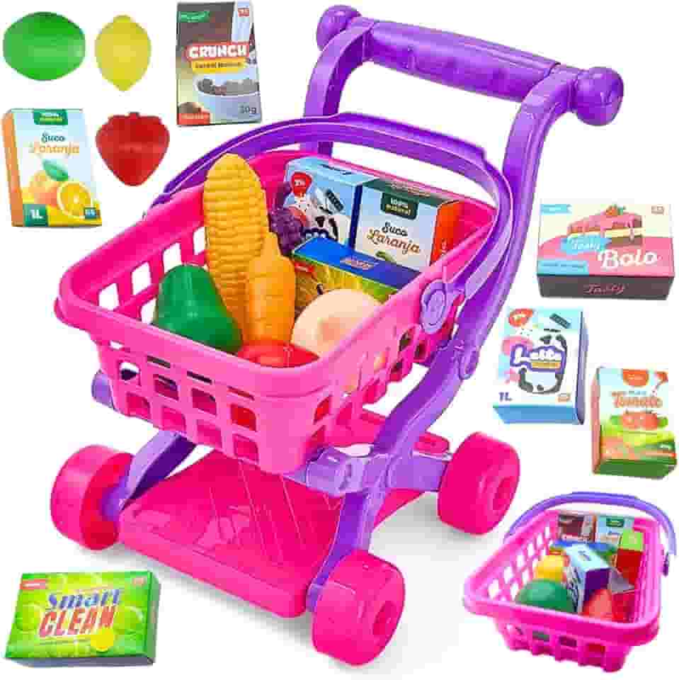 BS TOYS Carrinho de Supermercado Rosa Bs Toys
