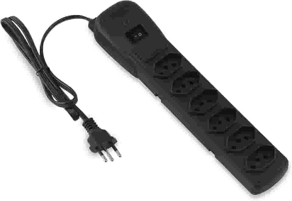 Filtro de Linha com Disjuntor 6T Force Line, Acessórios para Computador, Preto