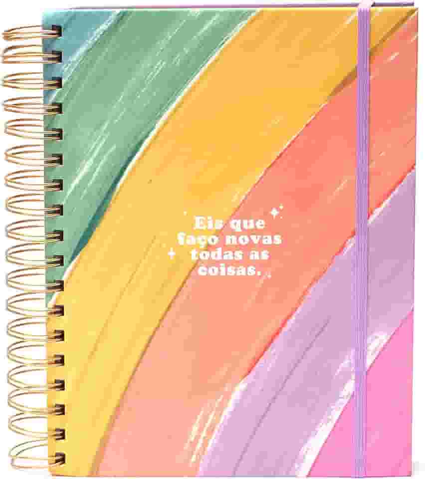 Meu plano perfeito, planner sem data com capa dura, espiral duplo, capa Pastel | Planner 2026