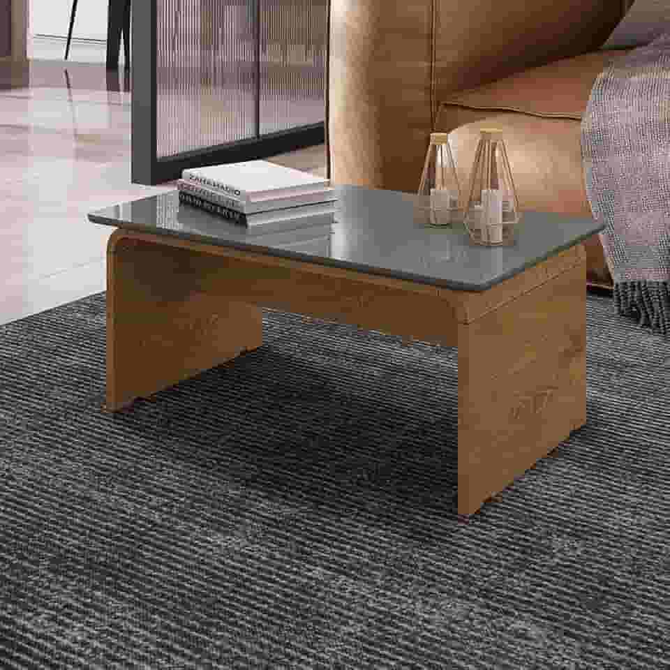 Mesa de Centro Sala de Estar Lilibeth Cor: Titanium/Naturale