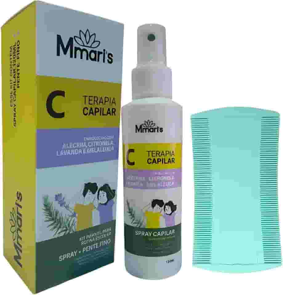 Spray Capilar Combate Piolhos E Lêndeas Creme De Pentear Sem Enxague Condicionador 120ml + Pente Fino