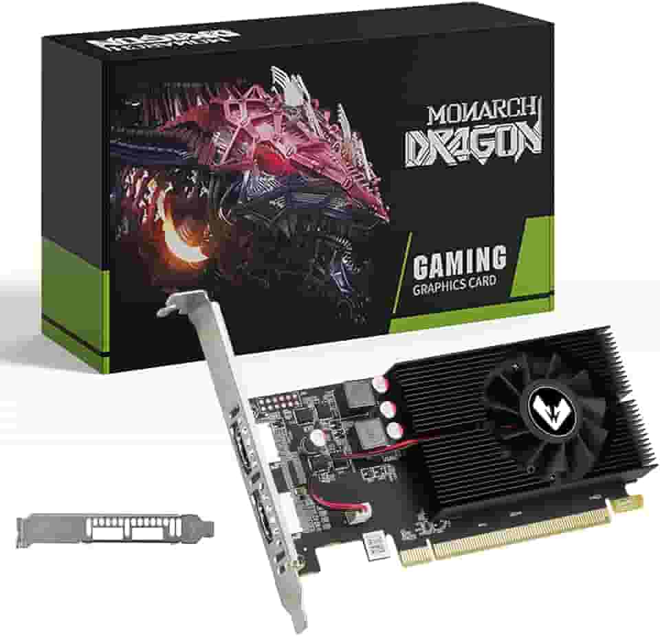 MOUGOL Placa gráfica de baixo perfil AMD R5 230 GPU com memória DDR3 de 64 bits 2G equipada com 2 x HDMI para vídeo e jogos de escritório