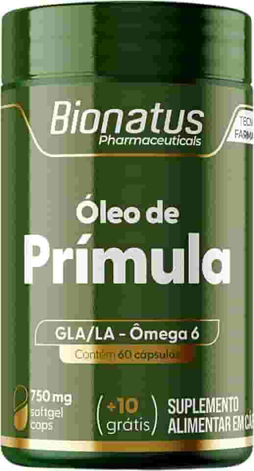Bionatus, Óleo de prímula, Suplemento alimentar, Ômega 3 520mg, Ácido alfa linolênico 520mg, Proteínas 0,9g, 70 cápsulas • 10 doses, Verde