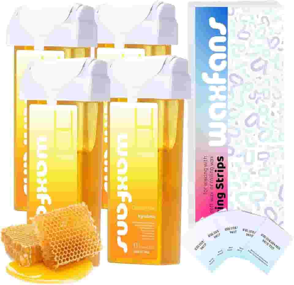 waxfans Recarga De Cera Roll-On Waxfans, Recarga De Rolo De Cera Para Remoção De Pelos. Recarga De Cartucho De Cera 100% Natural, Derretimento Rápido - Para Pelos Grossos E Finos. Com Rolos De Cera