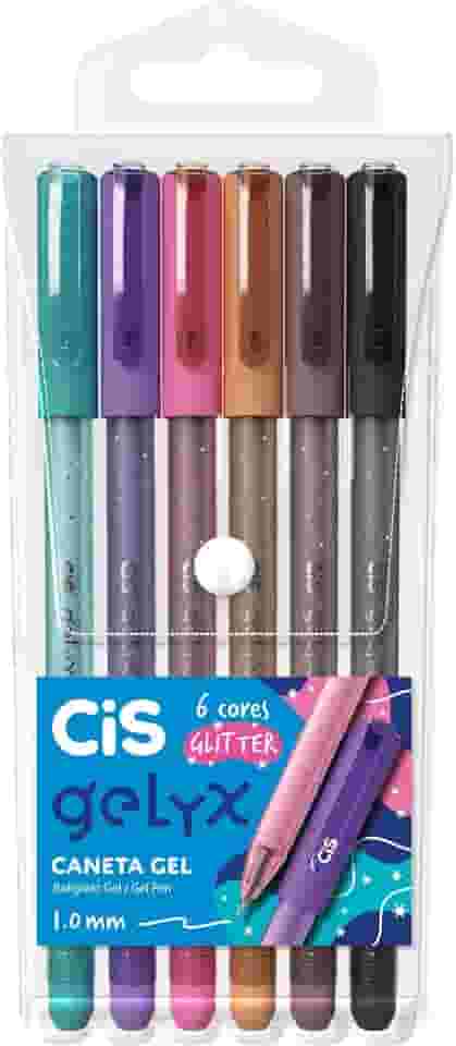 Caneta Gel – CiS Gelyx – Estojo com 6 unidades – Glitter