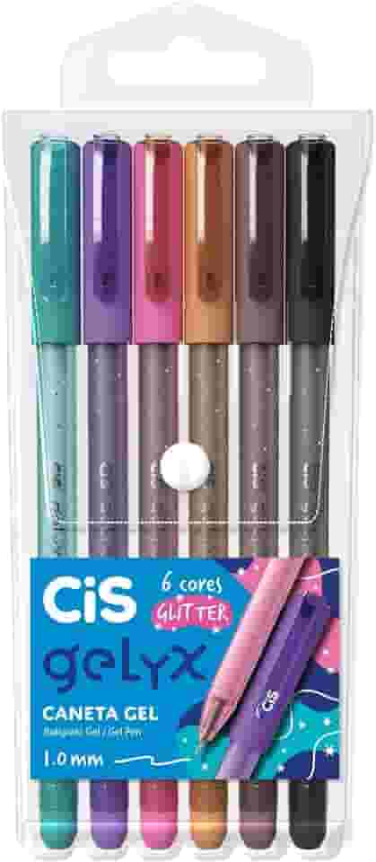 Caneta Gel – CiS Gelyx – Estojo com 6 unidades – Glitter