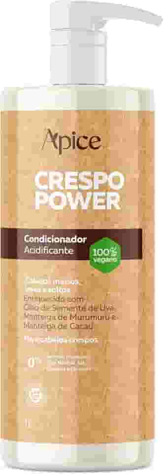 Ápice Condicionador Crespo Power Acidificante | Tratamento da Porosidade com Óleo de Semente de Uva e Manteigas Vegetais | 1000ml