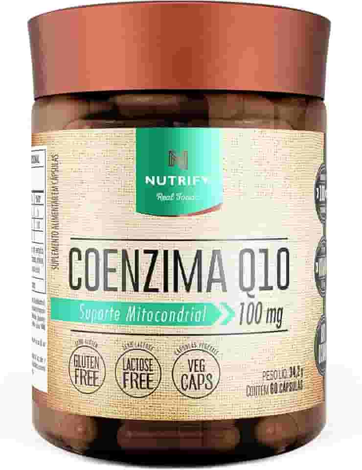 Nutrify - Coenzima Q10 100mg por Dose - Multivitamínico - Suporte Mitocondrial Enriquecido com Vitamina E - Ação Antioxidante - 60 Cápsulas