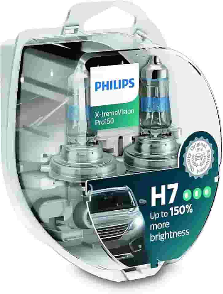 Par Lampada Philips X-treme Vision Pro H7 3400K 150% + Luz