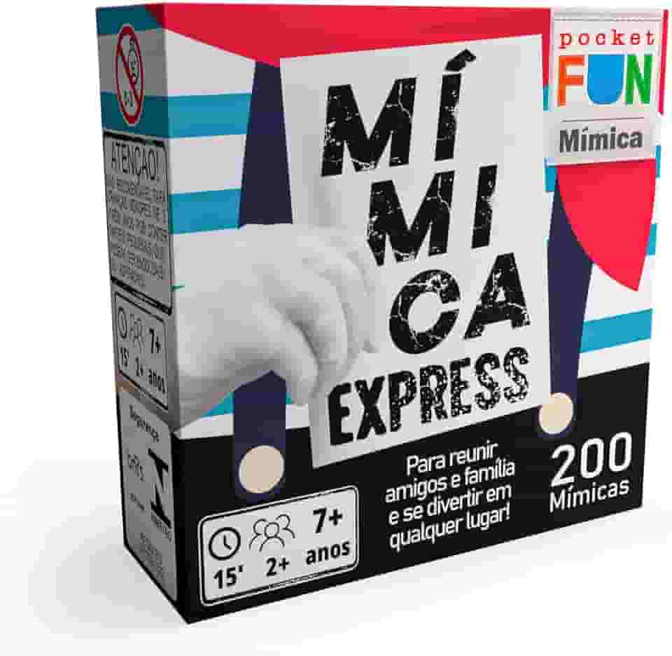 Mímica Express, Mini Jogo, 7+ Anos, 2 Jogadores ou Mais, 15 minutos por partida