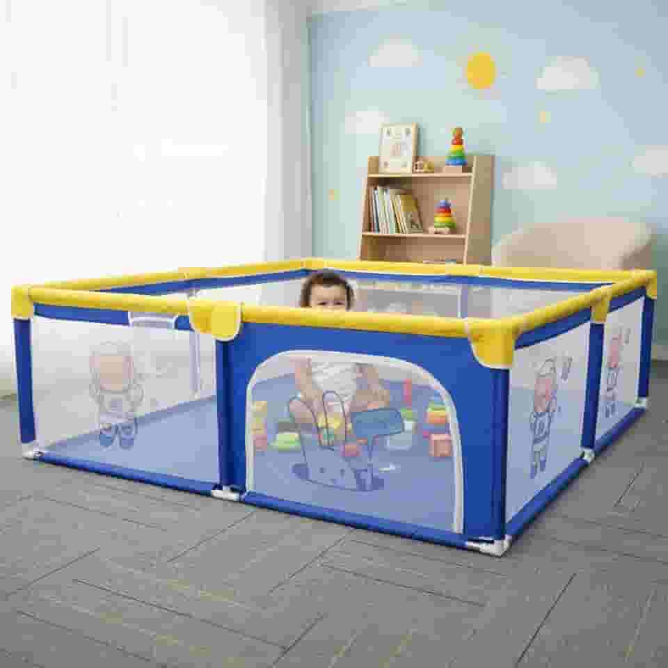 200 x 180 x 68 cm Cercadinho para Bebe Super Grande Cercado para Bebê Cercadinho Infantil Chiqueirinho Bebe de Proteção Criança Grande Tamanho com Design Espacial DOUBLE S (180 * 200cm)