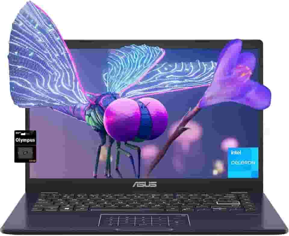 ASUS Laptop ultraleve FHD de 14 polegadas para negócios, Intel Quad-Core N4500, 4 GB de RAM, 128 GB eMMC, webcam, HDMI, Win 11 S, azul silencioso