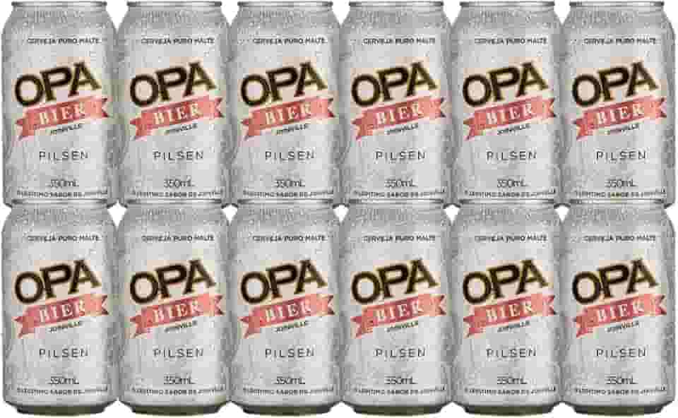 Pack 12 unidades Cerveja Puro Malte Pilsen teor 4,6% 350ml Opa Bier