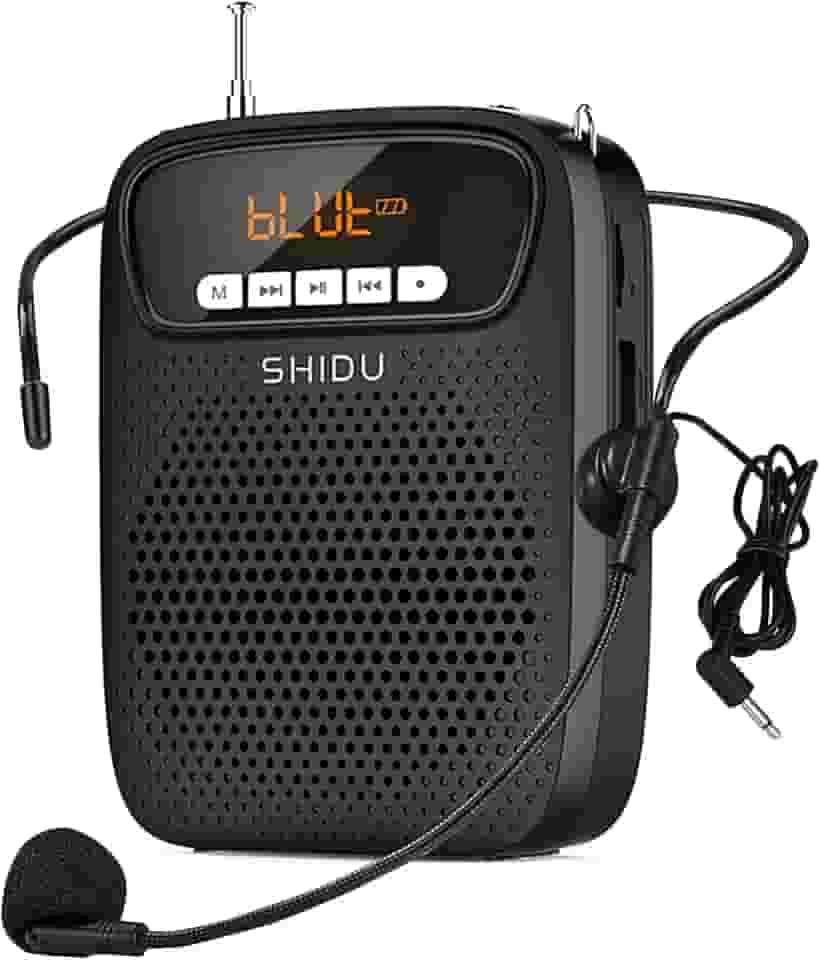 Conjunto de mini amplificador de voz portátil com fio e microfone para professores 15W recarregável leve microfone pessoal para sala de aula, guias turísticos, instrutores e apresentações