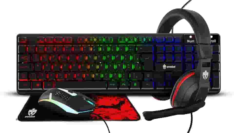 COMBO GAMER STARTER (TECLADO+MOUSE+FONE+MOUSEPAD) - EG54 - EVOLUT