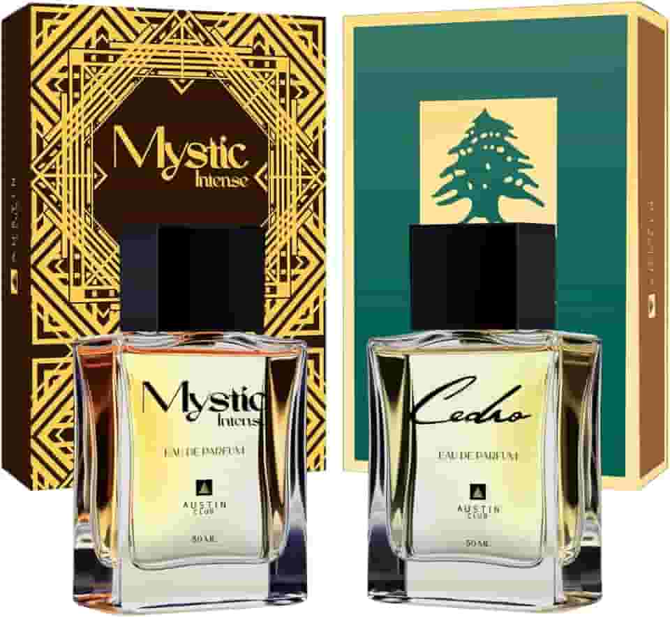 Perfume Masculino Arabe Kit Com 2: Mystic E Cedro Amadeirado Oriental Longa Duração Eau De Parfum 50ml cada