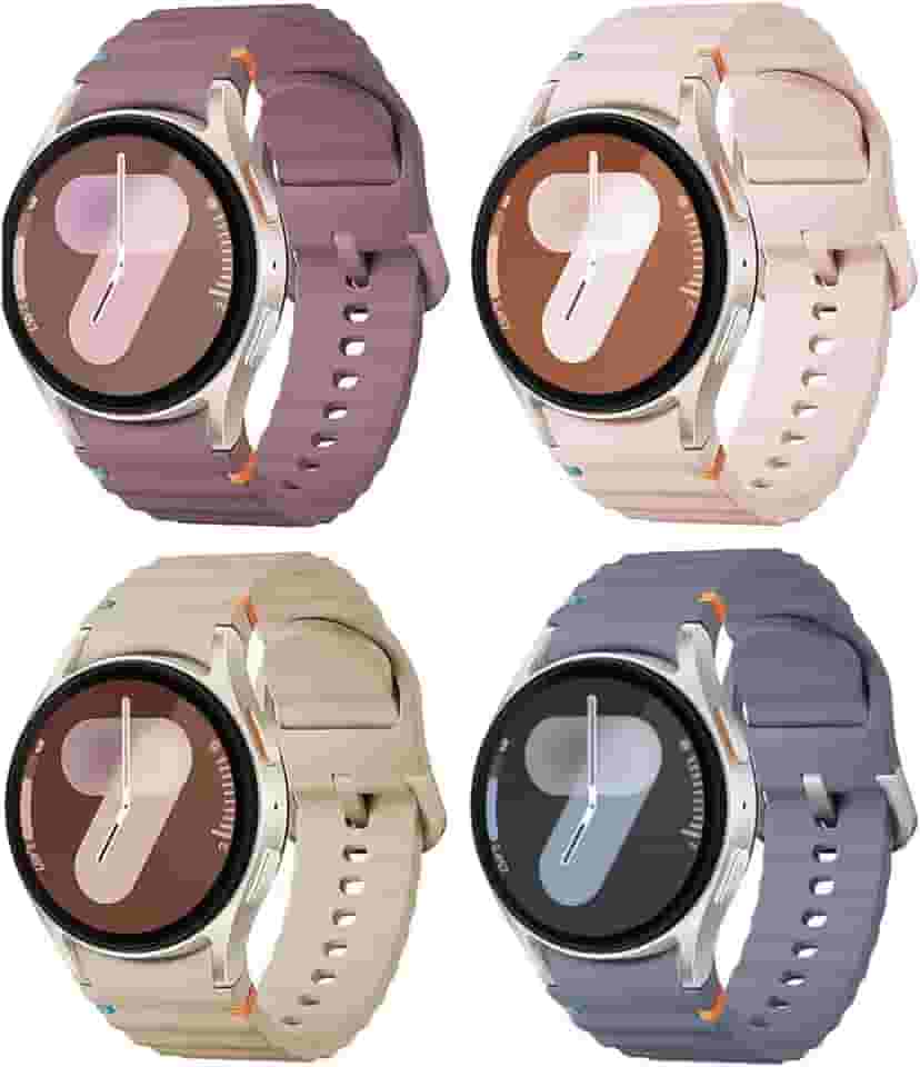 Pacote com 4 pulseiras esportivas para Samsung Galaxy Watch 7 6 5 de 40 mm e 44 mm, sem lacunas, para Samsung Galaxy Watch 4/FE de 40 mm e 44 mm/4e 6 Classic 47 mm, 43 mm, 46 mm, 42 mm/5 Pro de 45 mm