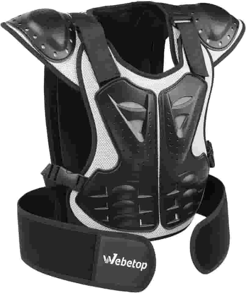 Webetop Colete protetor de coluna para motocross esqui preto/prata P