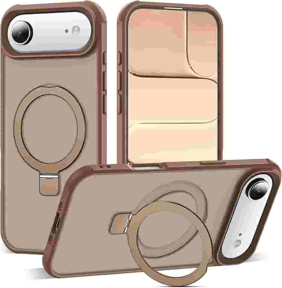 Capa para celular compatível com iPhone 2025 Air com suporte magnético invisível de anel de vedação de grau militar, translúcida para iPhone 2025 Air de 6,6 polegadas [compatível com Mag-Safe