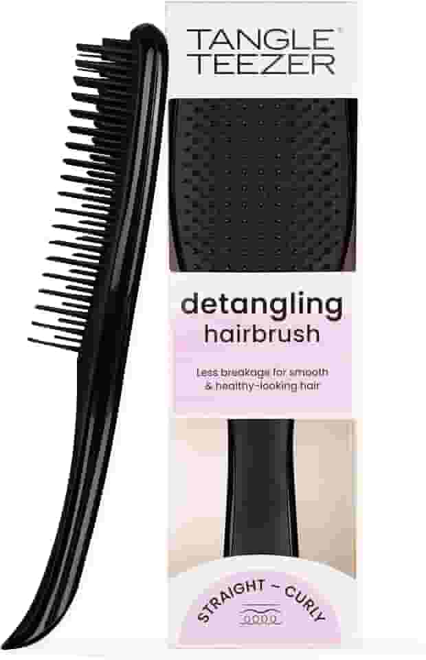 Tangle Teezer - Escova de cabelo desembaraçadora The Wet Detangler Black para todos os tipos de cabelo, seco e úmido. Cor: Preta