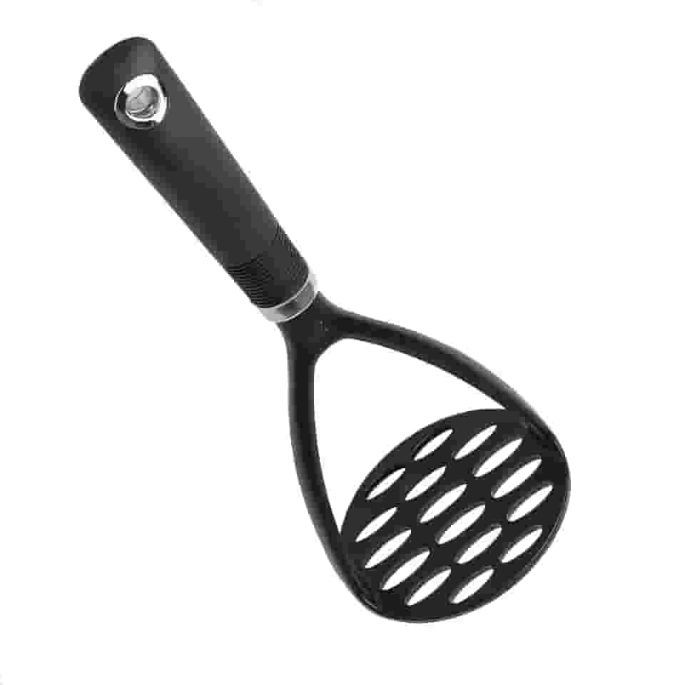 Espremedor de batatas Cooking Light, resistente ao calor, seguro para utensílios de cozinha antiaderentes, nylon macio, preto