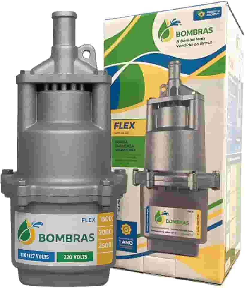 Bomba de Água Submersa Bombras 1500, 1400 L/h, 3/4 Polegadas, 110V