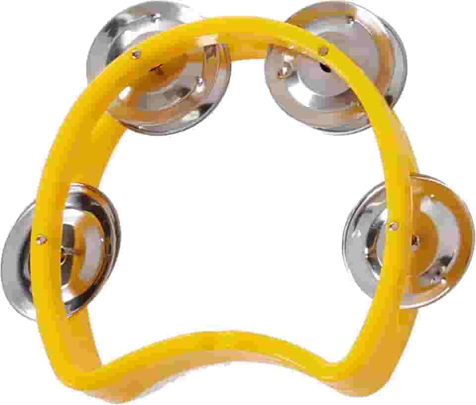 Pandeiro Infantil Meia Lua Pandeirola Profissional Colorido Para Criança Percussão Musical em ABS Instrumento de Mão Zaidan's (Amarelo)