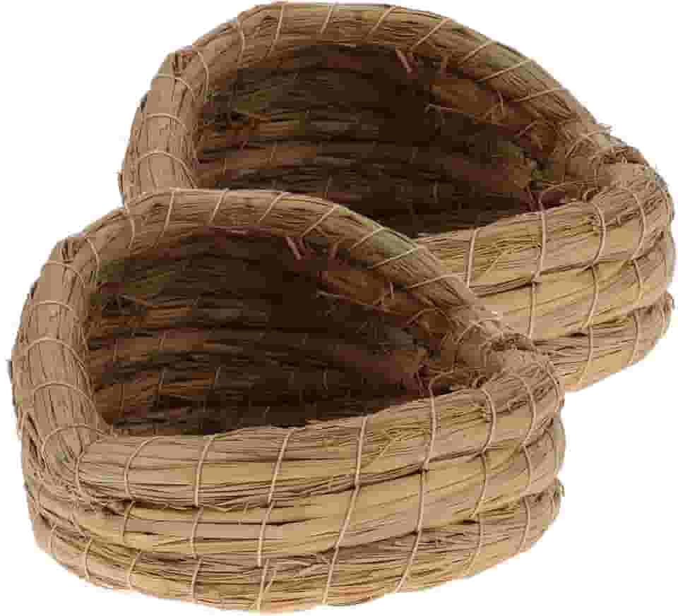 Abaodam 2 peças de ninho de galinha, ninhos de pássaros, tecido de palha, para animais de estimação, cama para galinhas, gaiola de cama de criação de animais pequenos para reprodução e postura de ovos