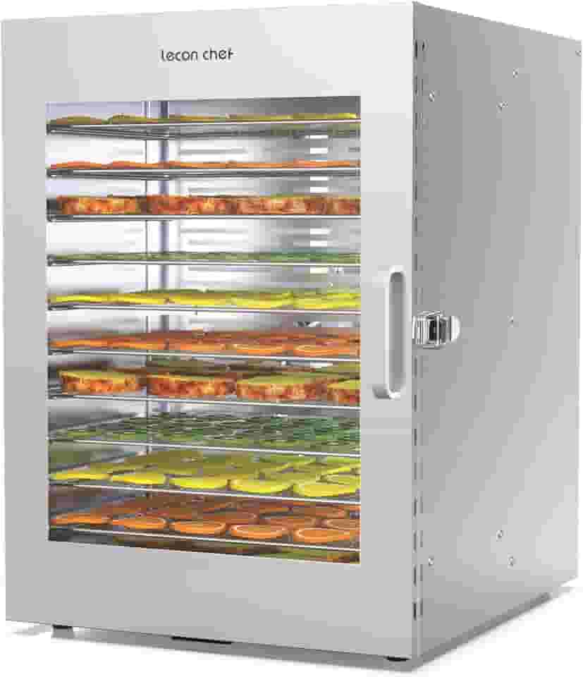 Máquina Desidratadora de Alimentos, 12 Bandejas de Aço Inoxidável Secador de Alimentos Temporizador 24H e Controle de Temperatura 1000 W Desidratadores para Carne Seca, Ervas, Carne, Frutas
