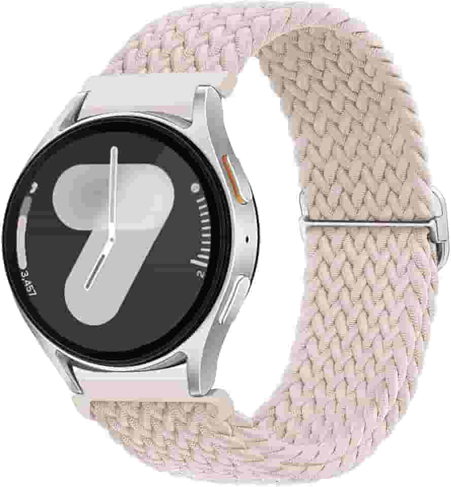 Pulseiras de relógio trançadas elásticas de 20 mm e 22 mm para Samsung Galaxy Watch 7/6/5/4/FE de 40 mm e 44 mm/Watch 6e 4 Classic de 42 mm, 46 mm, 43 mm e 47 mm/5 Pro 45 mm/3 41 mm/Active 2, pulseira