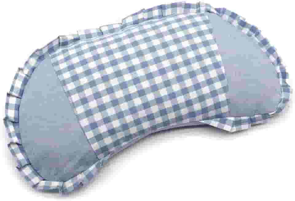 Travesseiros de casco de trigo sarraceno para dormir, travesseiro cervical pequeno com capa lavável, almofada refrescante em forma de lua, suporte de pescoço para dormir de lado e de costas (56