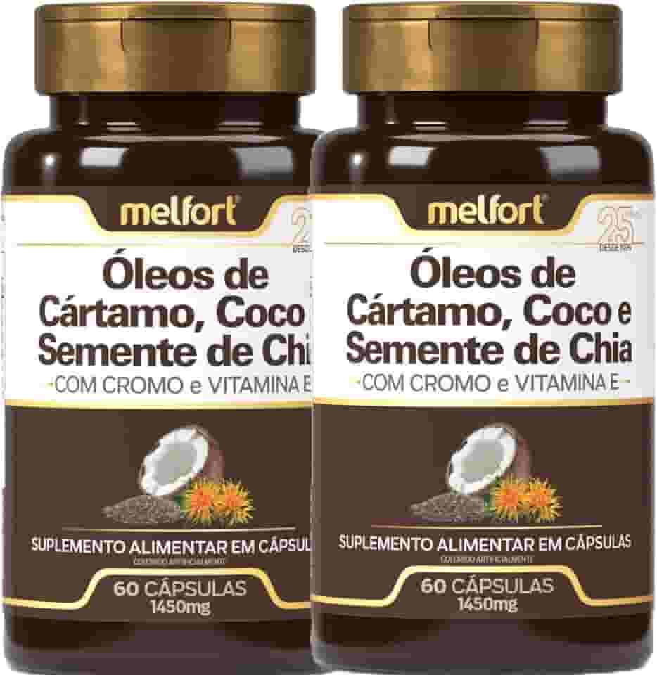 Óleo De Cártamo, Coco E Semente De Chia 1450mg 120 Cápsulas