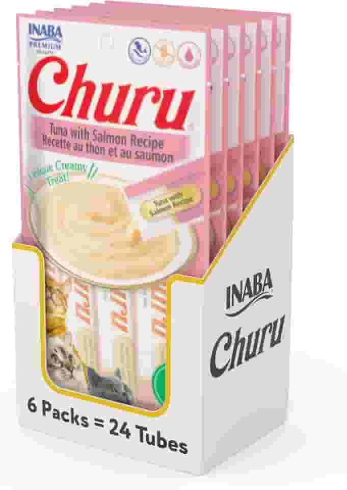 Churu Display Para Gato Sabor Atum Com Salmão 24 Tubos de 14g