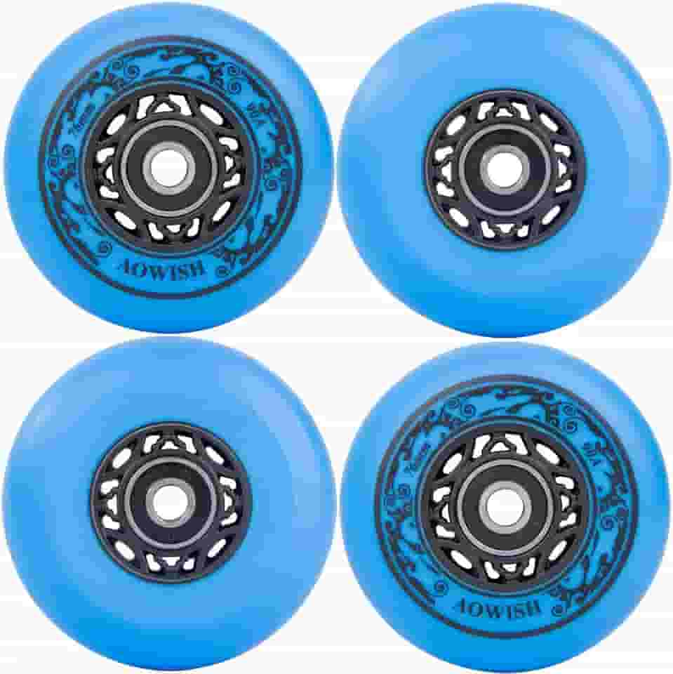 Rodas de skate em linha, fórmula asfalto para uso externo, lâminas agressivas, rodas de substituição de hóquei de 90a com rolamentos ABEC-9 e espaçadores flutuantes, pacote com 4