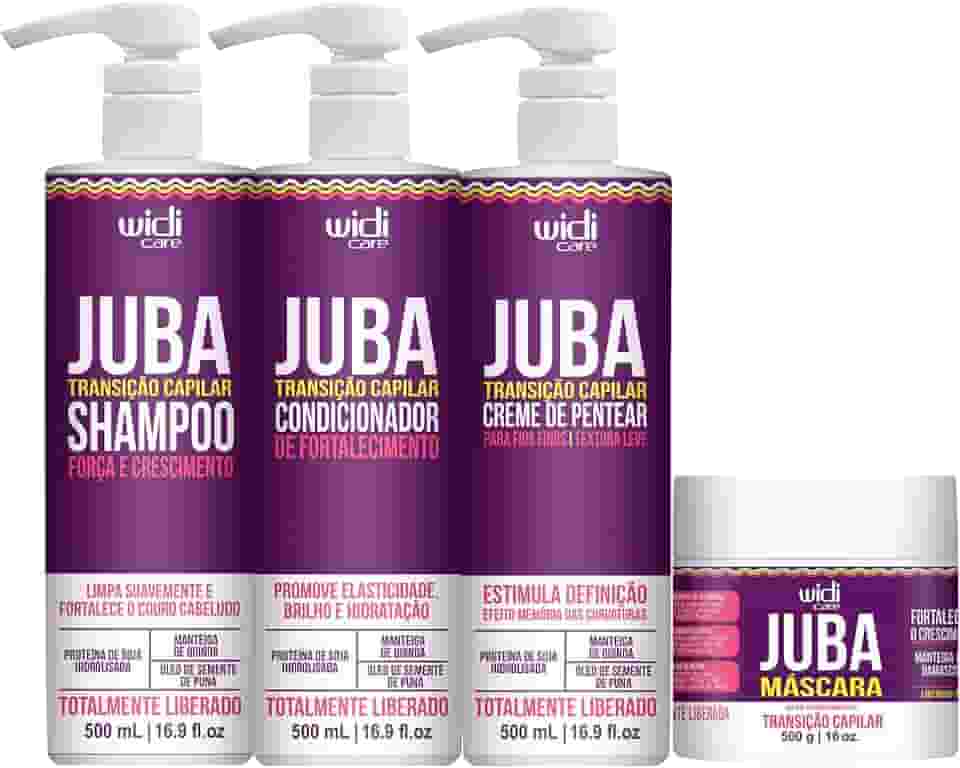Kit Widi Juba Transição Capilar Shampoo, Condicionador, Creme Leve e Máscara