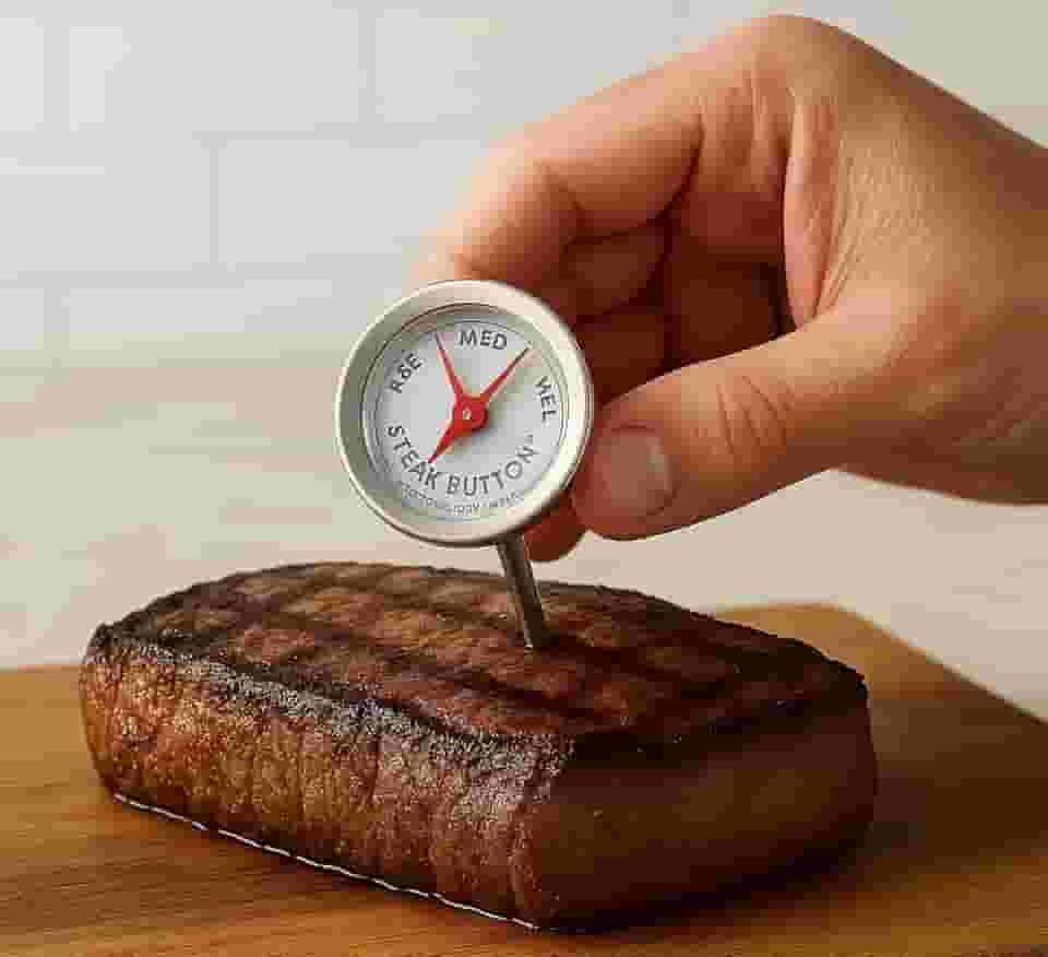 Termômetro para Carne, Analógico em Aço Inox, 74mm, Medidor de Ponto para Churrasco