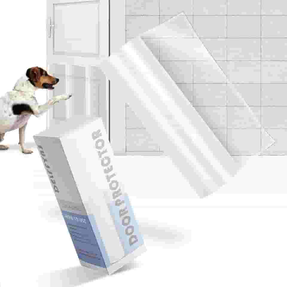 Protetor de porta contra arranhões de cães, 500 cm x 20 cm, fita antiarranhões, almofada ultra durável para cães gatos, protetor de moldura de porta para porta de tela, janela, parede, perna de chari