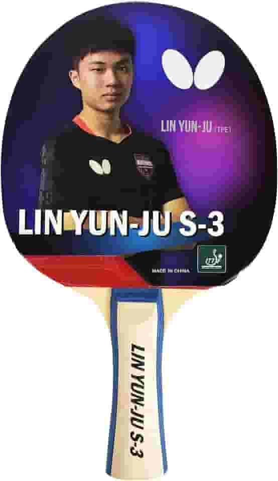 Butterfly Raquete de tênis de mesa Lin Yun-Ju 3 Shakehand - Controle máximo para jogadores iniciantes - Série Lin Yun-Ju - Recomendado para jogadores de nível iniciante
