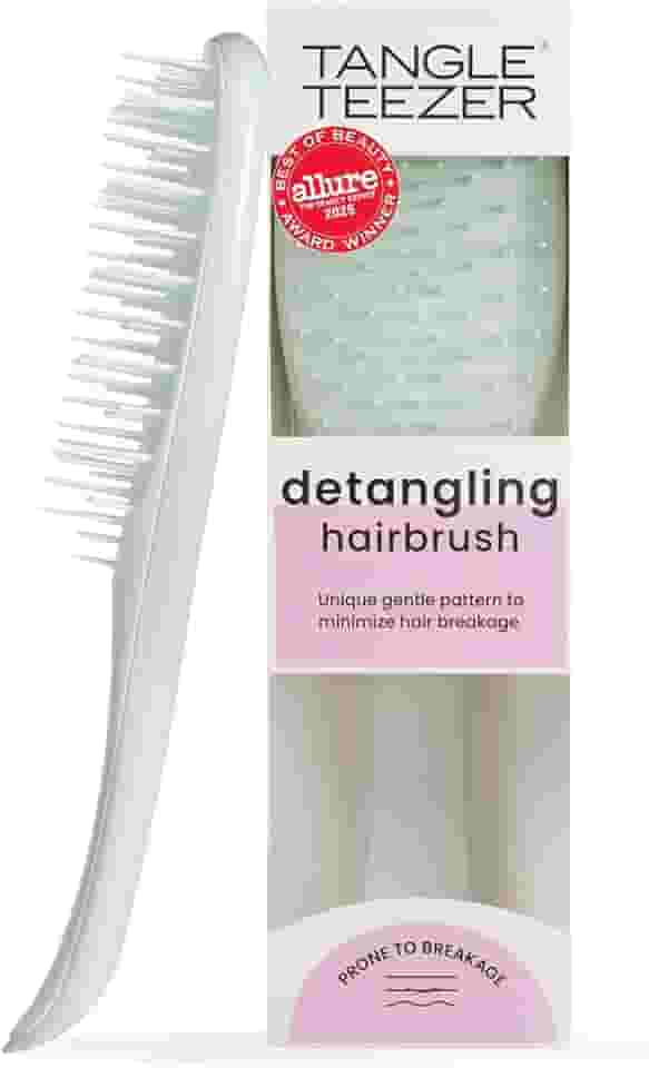 Tangle Teezer - Escova de cabelo desembaraçadora The Ultimate Detangler Extra Gentle para todas texturas capilares fragilizadas. Cor: Verde