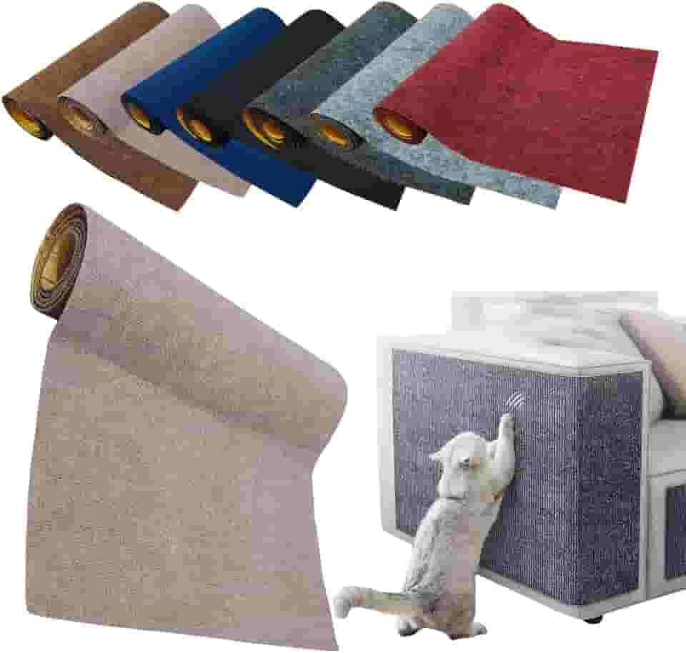 Arranhador Carpete Adesivo Protetor Sofá Cama Premium (Bege, 50cm x 1 Metro)