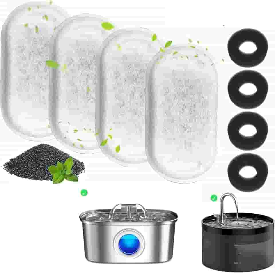 Filtros para bebedouros de gatos e esponjas de pré-filtro para bebedouros automáticos para cães de 3,2 litros (4)