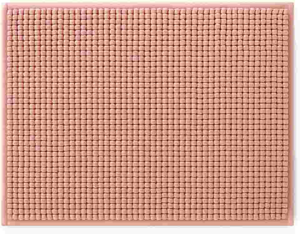 Tapete de Banheiro Microfibra Macarrão Bolinha Popcorn 40x60cm — Antiderrapante, Super Macio, Absorvente, Lavável, Secagem Rápida (Rosa)