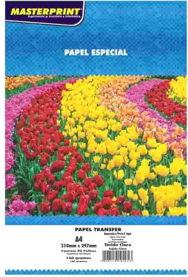 PAPEL PHOTO TRANSFER A4 PARA TECIDO CLARO 160G / 5UN / MASTERPRINT