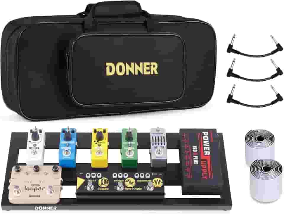 Donner Capa para pedal de guitarra DB-2 Pedaleira de alumínio 50 cm x 20 cm com bolsa