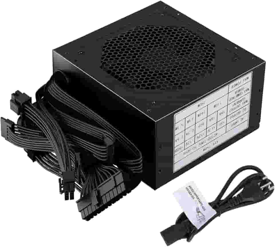 Hivento Fonte, 700W, ATX Não Modular Fonte PC, Certificação 80 Plus Bronze, PFC Ativo, Baixo Ruído, Acompanha Cabo de Energia, 110/240V, Cor Preta