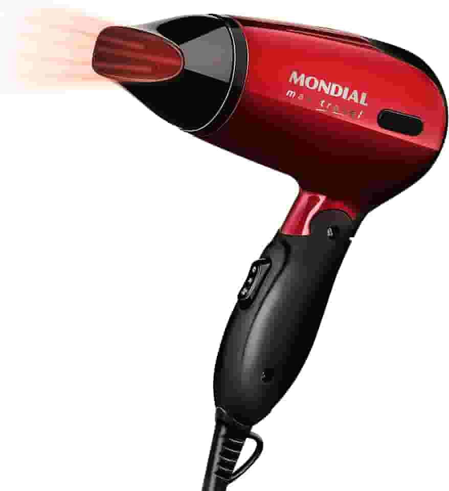 MONDIAL Secador, Max Travel, Bivolt, Preto/Vermelho, 1200W - SC-10